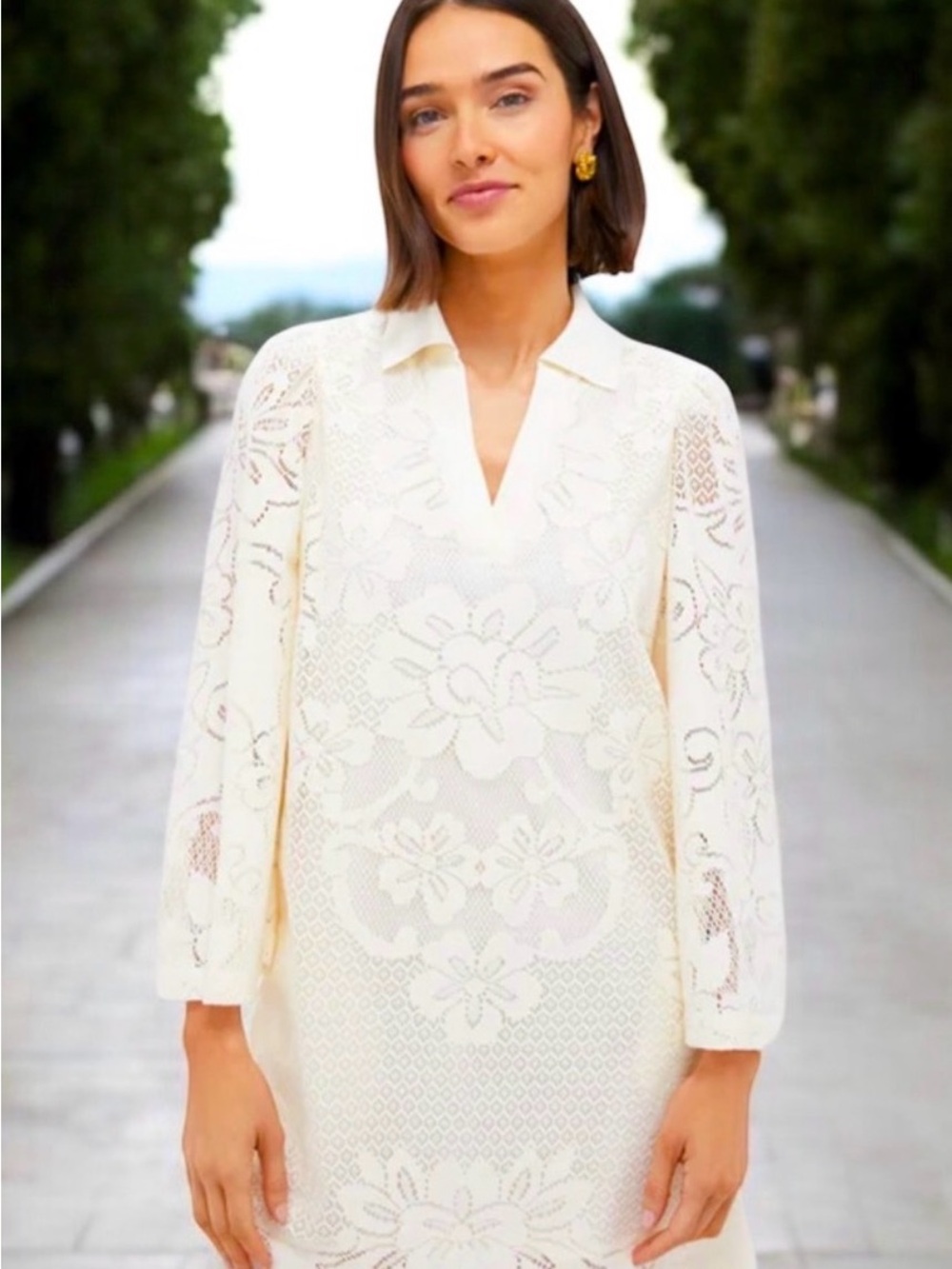 Tuckernuck Cream Lace Shift Dress